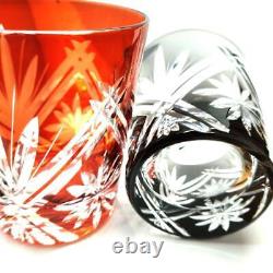 Kiriko Patterndiamond Cut Crystal Rock Glass Pair Edo Satsuma