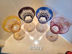 Klokotschnick Bohemian Cut To Clear Crystal Wine/water Glasses Goblets Set Of 4