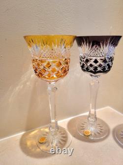 Klokotschnick Bohemian Cut To Clear Crystal Wine/water Glasses Goblets Set Of 4
