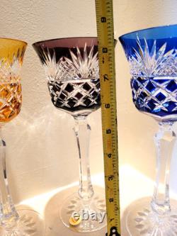 Klokotschnick Bohemian Cut To Clear Crystal Wine/water Glasses Goblets Set Of 4