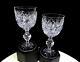 Kusak Brilliant Cut Crystal Cherry Diamond & Fan 2pc 6 1/4 Claret Wines 1975