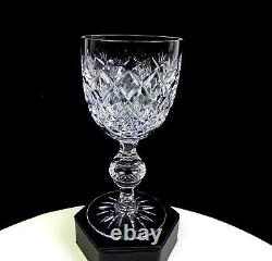 Kusak Brilliant Cut Crystal Cherry Diamond & Fan 2pc 6 1/4 Claret Wines 1975