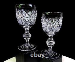Kusak Brilliant Cut Crystal Cherry Diamond & Fan 2pc 6 1/4 Claret Wines 1975