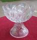 LARGE Antique Cut Etched Glass Crystal Punch Bowl with Beaded Pedestal Stand