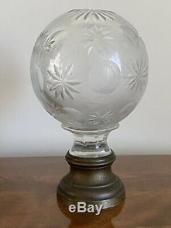 LARGE Clear Cut Crystal Glass Newel Post Finial