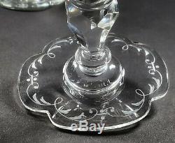LOBMEYR Glass Crystal Austrian Hand Cut & Engraved Pair Champagne Stems c1870