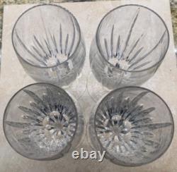 LOT of FOUR (4) Mikasa ARCTIC LIGHTS Crystal 8.5 Iced Tea Glasses Vertical Cuts