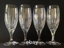 LOT of FOUR (4) Mikasa ARCTIC LIGHTS Crystal 8.5 Iced Tea Glasses Vertical Cuts
