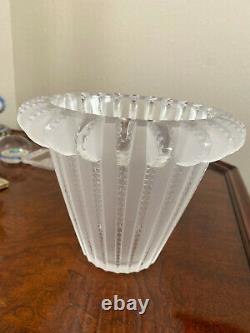 Lalique Art Deco Royat Cut Crystal Glass Vase