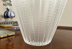 Lalique Art Deco Royat Cut Crystal Glass Vase