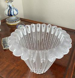 Lalique Art Deco Royat Cut Crystal Glass Vase