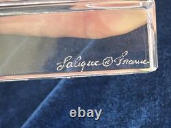 Lalique France Cut Crystal Glass Elephant On Base Sculpture