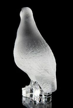 Lalique France Perdrix Debout Crystal Partridge Bird Figurine Signed 7