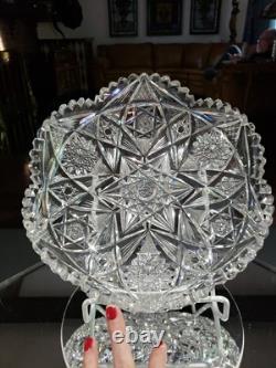 Large 10 low BOWL American brilliant period cut glass crystal Libbey Marilyn