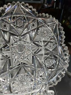 Large 10 low BOWL American brilliant period cut glass crystal Libbey Marilyn