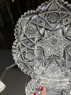 Large 10 low BOWL American brilliant period cut glass crystal Libbey Marilyn