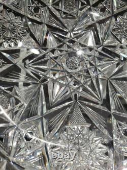 Large 10 low BOWL American brilliant period cut glass crystal Libbey Marilyn