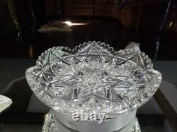 Large 10 low BOWL American brilliant period cut glass crystal Libbey Marilyn