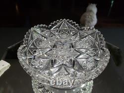 Large 10 low BOWL American brilliant period cut glass crystal Libbey Marilyn
