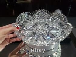 Large 10 low BOWL American brilliant period cut glass crystal Libbey Marilyn