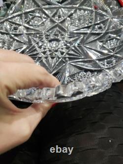 Large 10 low BOWL American brilliant period cut glass crystal Libbey Marilyn