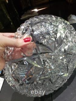 Large 10 low BOWL American brilliant period cut glass crystal Libbey Marilyn