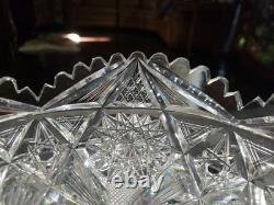 Large 10 low BOWL American brilliant period cut glass crystal Libbey Marilyn