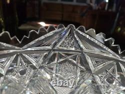Large 10 low BOWL American brilliant period cut glass crystal Libbey Marilyn