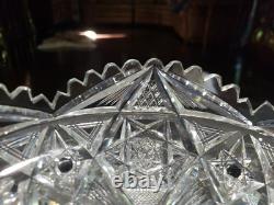 Large 10 low BOWL American brilliant period cut glass crystal Libbey Marilyn