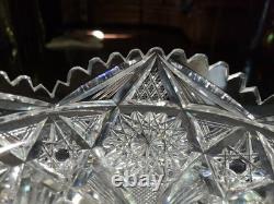 Large 10 low BOWL American brilliant period cut glass crystal Libbey Marilyn