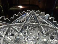 Large 10 low BOWL American brilliant period cut glass crystal Libbey Marilyn