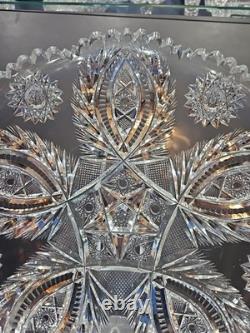 Large 12 tray platter American Brilliant Period Cut Glass Crystal Anne / Laurel