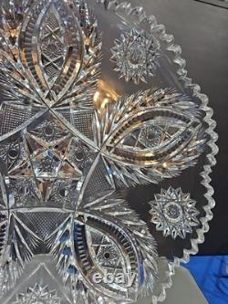 Large 12 tray platter American Brilliant Period Cut Glass Crystal Anne / Laurel