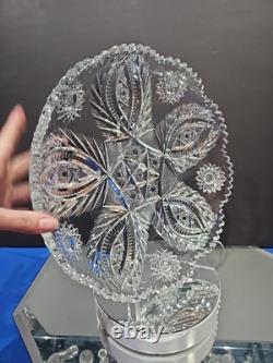 Large 12 tray platter American Brilliant Period Cut Glass Crystal Anne / Laurel