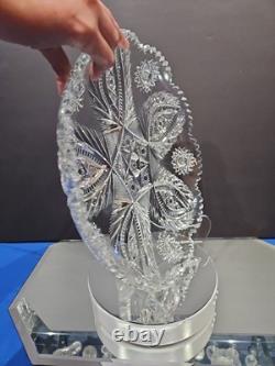 Large 12 tray platter American Brilliant Period Cut Glass Crystal Anne / Laurel