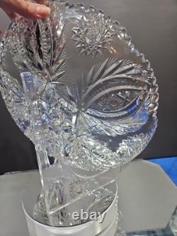 Large 12 tray platter American Brilliant Period Cut Glass Crystal Anne / Laurel