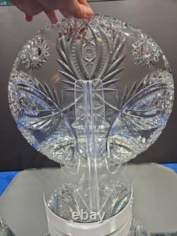 Large 12 tray platter American Brilliant Period Cut Glass Crystal Anne / Laurel