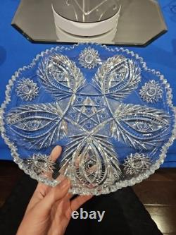 Large 12 tray platter American Brilliant Period Cut Glass Crystal Anne / Laurel