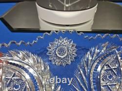 Large 12 tray platter American Brilliant Period Cut Glass Crystal Anne / Laurel