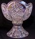 Large 14 BRILLIANT ABP Cut Glass Crystal Punch Bowl Pedestal Circles Hobstars