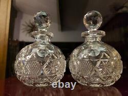 Large 6-1/2 Cologne Bottles Perfume American brilliant Period Cut glass Crystal