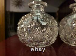 Large 6-1/2 Cologne Bottles Perfume American brilliant Period Cut glass Crystal