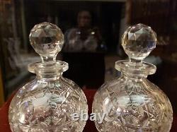 Large 6-1/2 Cologne Bottles Perfume American brilliant Period Cut glass Crystal