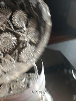 Large 9 Bowl American Brilliant Period Cut Glass Crystal Sinclaire engraved Cut