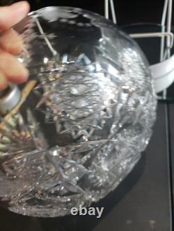 Large 9 Bowl American Brilliant Period Cut Glass Crystal Sinclaire engraved Cut