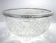 Large 9 Pineapple Cut Crystal Glass Fruit Salad Bowl Sterling Silver Rim Mount