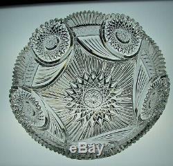 Large Abp Cut Glass Crystal Bowl By Bergen In The Cornucopia Pattern