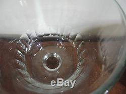 Large Antique 19th c. Clear Thumb Cut Glass Footed Vase Crystal Urn