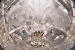 Large Antique American Brilliant Cut Crystal Glass Dome Top Table Lamp 15 Tall