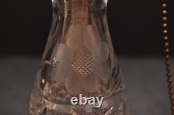 Large Antique American Brilliant Cut Crystal Glass Dome Top Table Lamp 15 Tall